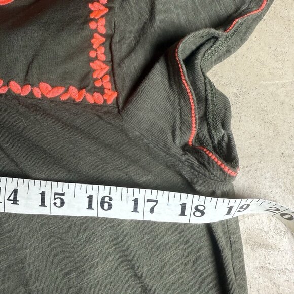 Boden Womens Top US 8 UK 12 Green Embroidered Boho Floral Yoke Short Sleeve - Picture 6 of 10